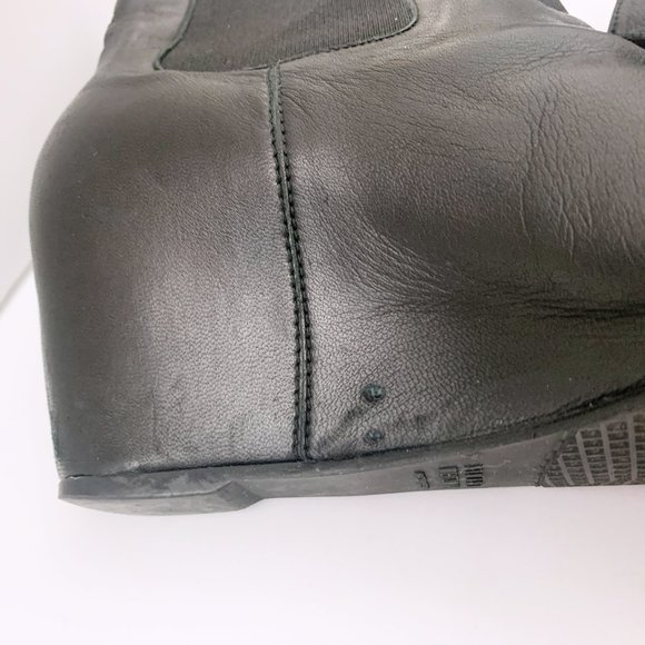 Stuart Weitzman Black Wedge Booties - Nusocks - Picture 9 of 14